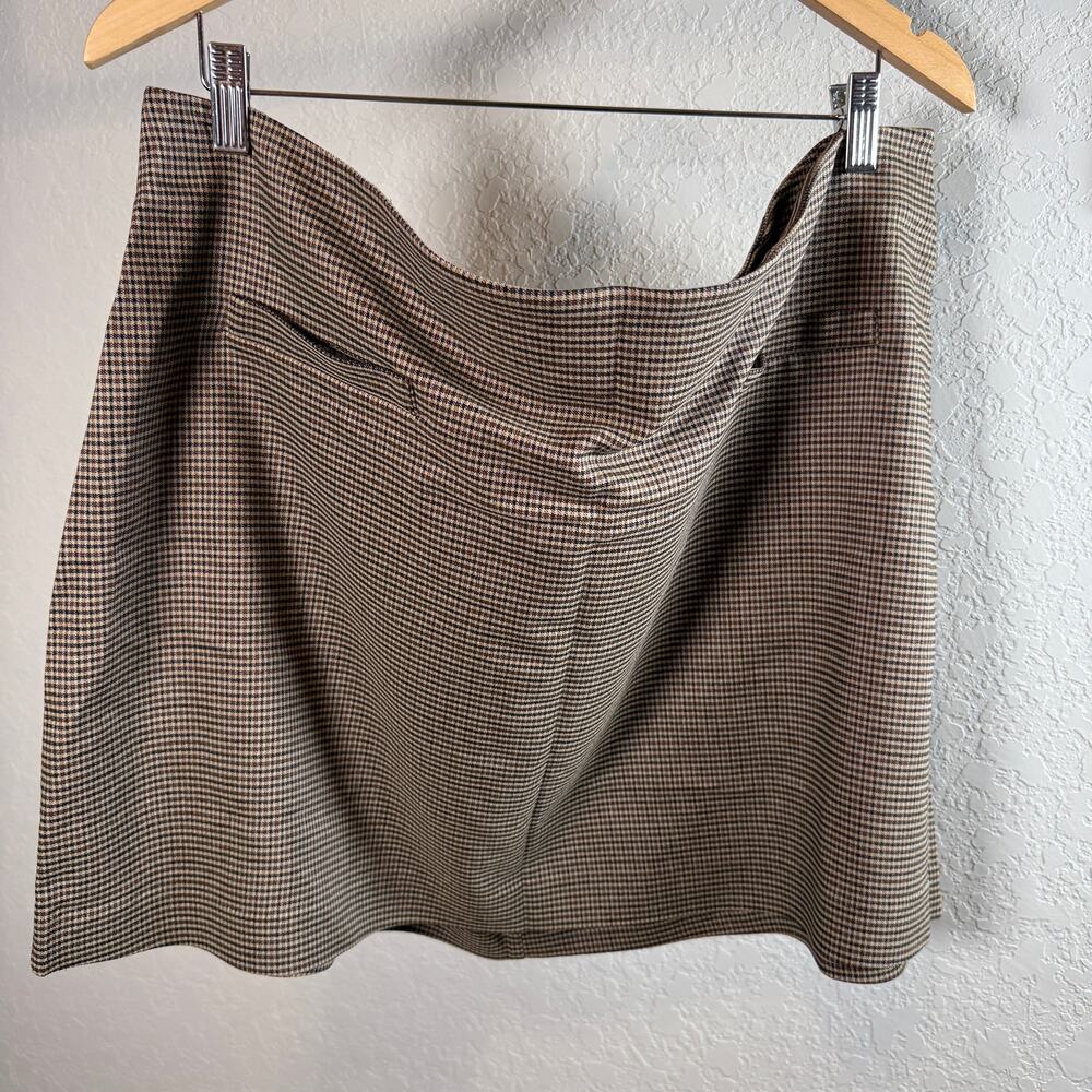 a new day Brown Checkered Midi Skirt